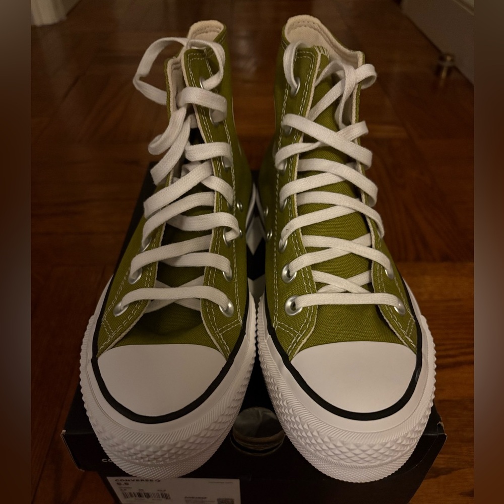 Brand New! Converse Women Size 5.5 Olive High-Top Sneakers